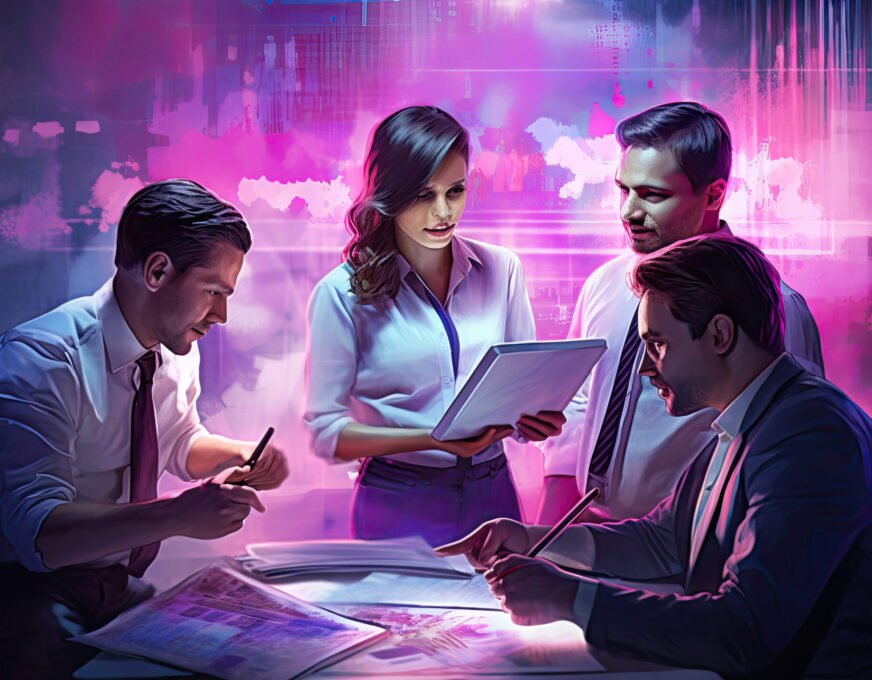 consulting-team-providing-expert-advice-mauve-technological-background